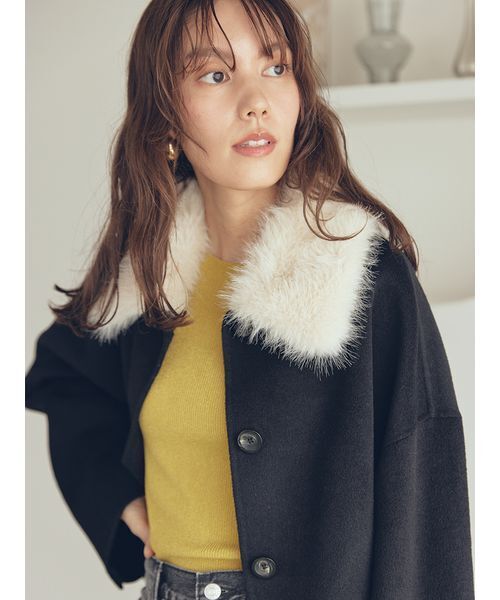 Mila Owen(ミラオーウェン)の「シアーラメクルーネックニットプルオーバー(ニット/セーター・レディース・グレー/ブラック/イエロー/ミント・1/0)」の11枚目の写真