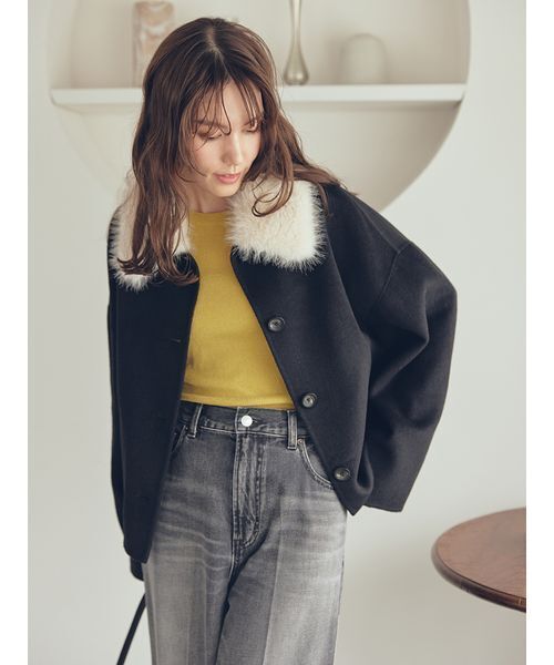 Mila Owen(ミラオーウェン)の「シアーラメクルーネックニットプルオーバー(ニット/セーター・レディース・グレー/ブラック/イエロー/ミント・1/0)」の12枚目の写真