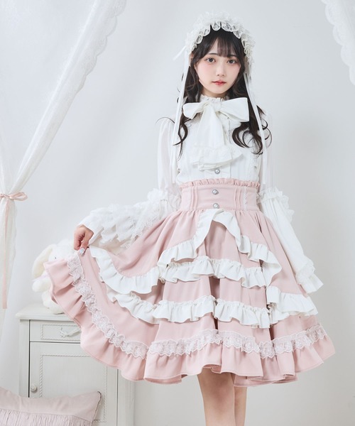 フリルたっぷりリボンスカート