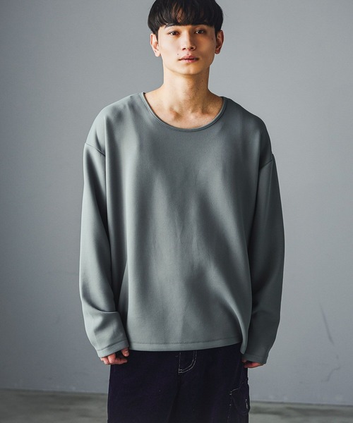 LAKOLE（ラコレ）の「ダンボールUネック長袖T / 589555（Tシャツ/カットソー・メンズ・パープル/ホワイト/ライトグレー/ブラック・MEDIUM/LARGE）」の3枚目の写真