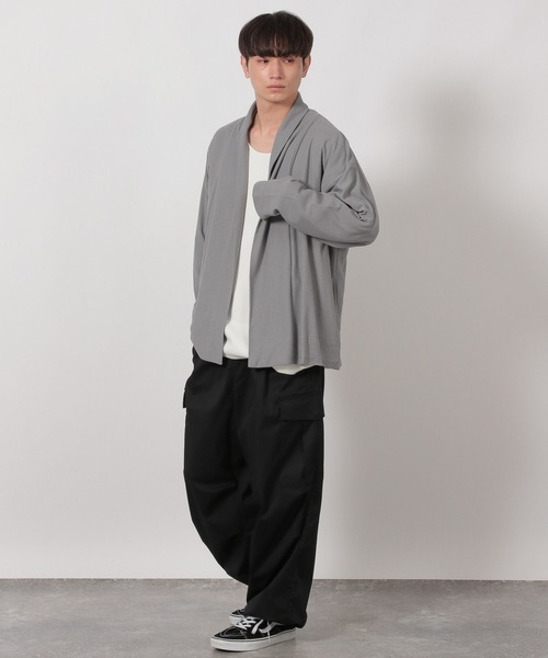 LAKOLE（ラコレ）の「ダンボールUネック長袖T / 589555（Tシャツ/カットソー・メンズ・パープル/ホワイト/ライトグレー/ブラック・MEDIUM/LARGE）」の5枚目の写真