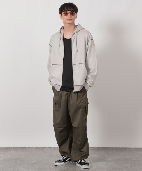 LAKOLE（ラコレ）の「ダンボールUネック長袖T / 589555（Tシャツ/カットソー・メンズ・パープル/ホワイト/ライトグレー/ブラック・MEDIUM/LARGE）」の6枚目の写真