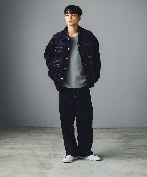 LAKOLE（ラコレ）の「ダンボールUネック長袖T / 589555（Tシャツ/カットソー・メンズ・パープル/ホワイト/ライトグレー/ブラック・MEDIUM/LARGE）」の22枚目の写真