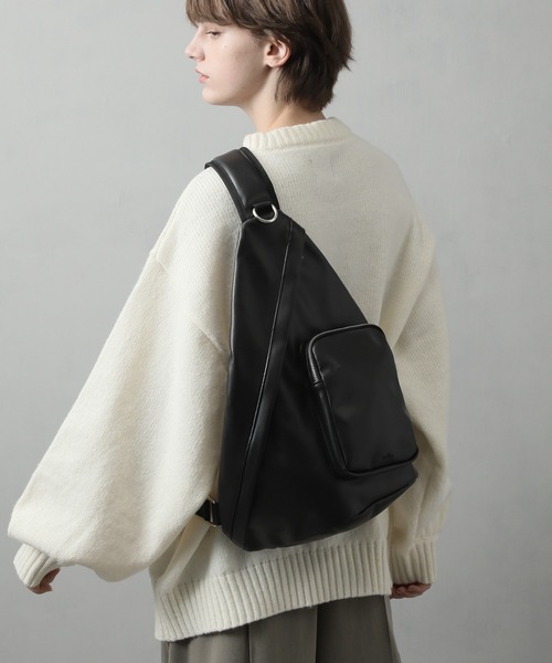 welise×ADAMPATEK】アーティフィシャルレザー ギミックワンショルダー