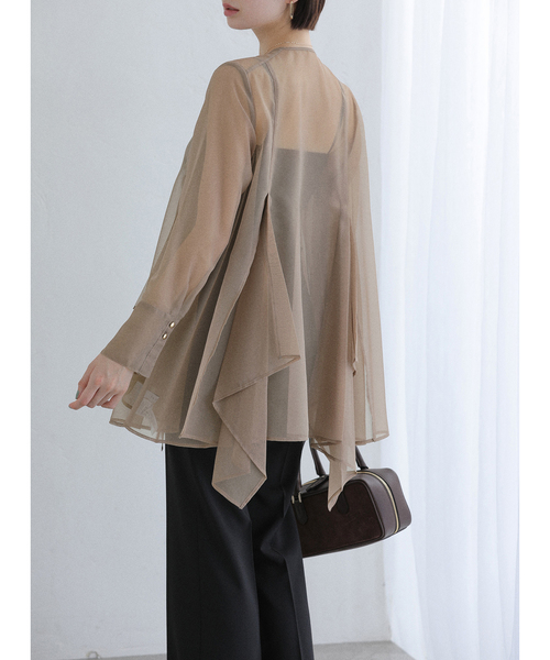 La TOTALITE（ラトータリテ）の「【洗える】ヘムフレアシアーチュニック（シャツ/ブラウス・レディース・アイボリー/キャメル・38/36）」の13枚目の写真