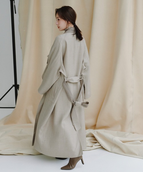 ウールリバーオーバーロングコート（ピーコート）｜anuans（ア