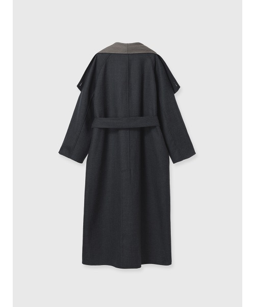 ビッグカラーリバーコート　anuans ブラック　Sサイズ　黒 アニュアンス anuans ビッグカラーリバーコート （BLACK