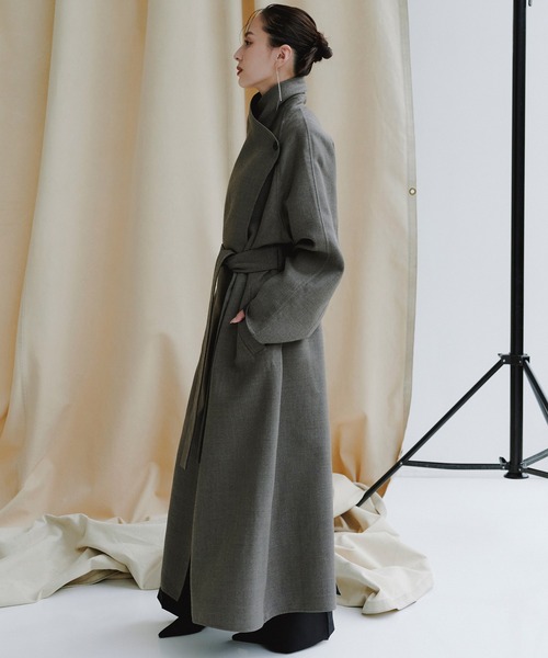 ウールリバーオーバーロングコート（ピーコート）｜anuans（ア