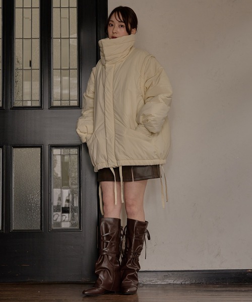 mideal（マイディール）の「padding blouson / パディングブルゾン（ブルゾン・レディース・ライトベージュ/アイボリー・FREE）」の8枚目の写真
