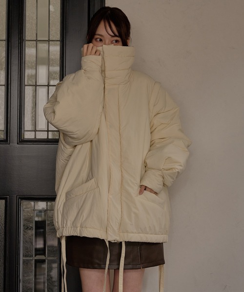 mideal（マイディール）の「padding blouson / パディングブルゾン（ブルゾン・レディース・ライトベージュ/アイボリー・FREE）」の3枚目の写真