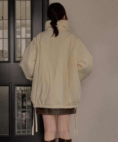 mideal（マイディール）の「padding blouson / パディングブルゾン（ブルゾン・レディース・ライトベージュ/アイボリー・FREE）」の4枚目の写真