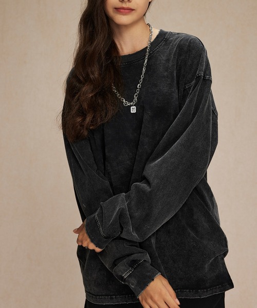 REBALANCE(リバランス)の「ユニセックス ヴィンテージ風ウォッシュ長袖Tシャツ(Tシャツ/カットソー・メンズ・B/A/C/D・LARGE/XX-LARGE/MEDIUM/X-LARGE)」の2枚目の写真