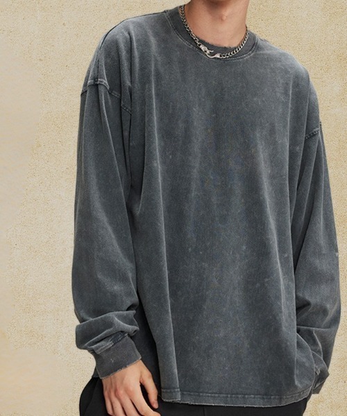 REBALANCE(リバランス)の「ユニセックス ヴィンテージ風ウォッシュ長袖Tシャツ(Tシャツ/カットソー・メンズ・B/A/C/D・LARGE/XX-LARGE/MEDIUM/X-LARGE)」の4枚目の写真