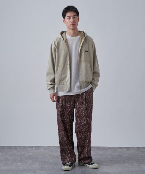 B.C STOCK（ベーセーストック）の「【ANTS & ELEPHANTS】ブリーチ加工 ショート丈 ダブルジップパーカー（パーカー・メンズ・ブラウン/レッド/イエロー/ネイビー/ブラック・LARGE/MEDIUM）」の12枚目の写真