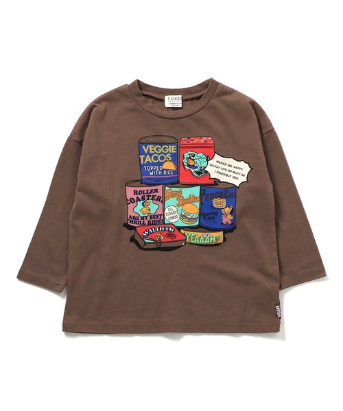 F.O.KIDS（エフオーキッズ）の「F.O.KIDS/エフオーキッズ グラフィックバリエーション長袖Tシャツ（Tシャツ/カットソー・キッズ・ブラウン/イエロー/オレンジ/パープル/ベージュ/アイボリー/ブルー/ピンク/グリーン・140/130/160/150）」の3枚目の写真