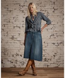 RRL（ダブル アール エル）の「インディゴ セルビッジ デニム スカート（デニムスカート）」