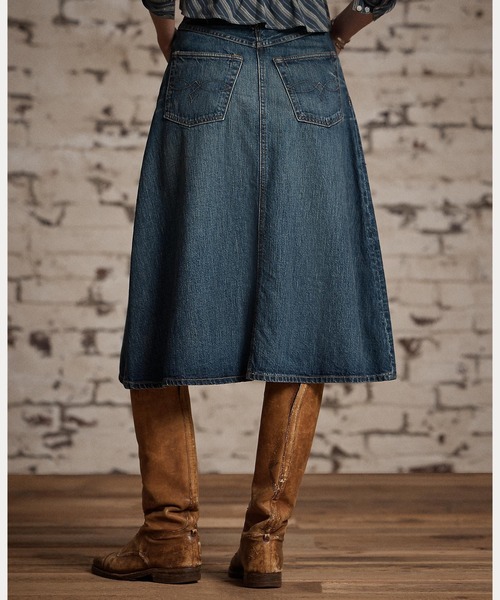 RRL(ダブル アール エル)の「インディゴ セルビッジ デニム スカート(デニムスカート・レディース・ブルー・29/28/27/26/25/24)」の6枚目の写真