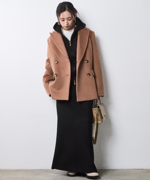 CHIC STYLE（シックスタイル）の「テーラードジャケットコート＜大きいサイズ有＞シックスタイル（テーラードジャケット・レディース・キャメル/ブラック・4L/3L/5L/LL/L/M）」の4枚目の写真