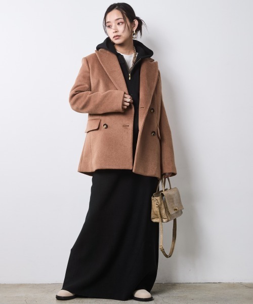 CHIC STYLE（シックスタイル）の「テーラードジャケットコート＜大きいサイズ有＞シックスタイル（テーラードジャケット・レディース・キャメル/ブラック・4L/3L/5L/LL/L/M）」の5枚目の写真