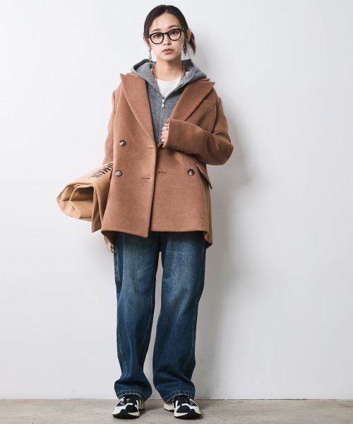 CHIC STYLE（シックスタイル）の「テーラードジャケットコート＜大きいサイズ有＞シックスタイル（テーラードジャケット・レディース・キャメル/ブラック・4L/3L/5L/LL/L/M）」の6枚目の写真