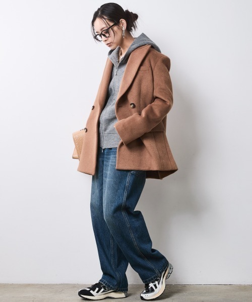 CHIC STYLE（シックスタイル）の「テーラードジャケットコート＜大きいサイズ有＞シックスタイル（テーラードジャケット・レディース・キャメル/ブラック・4L/3L/5L/LL/L/M）」の7枚目の写真