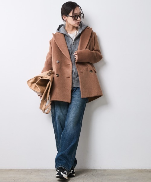 CHIC STYLE（シックスタイル）の「テーラードジャケットコート＜大きいサイズ有＞シックスタイル（テーラードジャケット・レディース・キャメル/ブラック・4L/3L/5L/LL/L/M）」の11枚目の写真