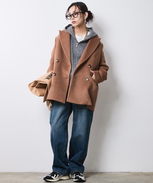 CHIC STYLE（シックスタイル）の「テーラードジャケットコート＜大きいサイズ有＞シックスタイル（テーラードジャケット・レディース・キャメル/ブラック・4L/3L/5L/LL/L/M）」の12枚目の写真