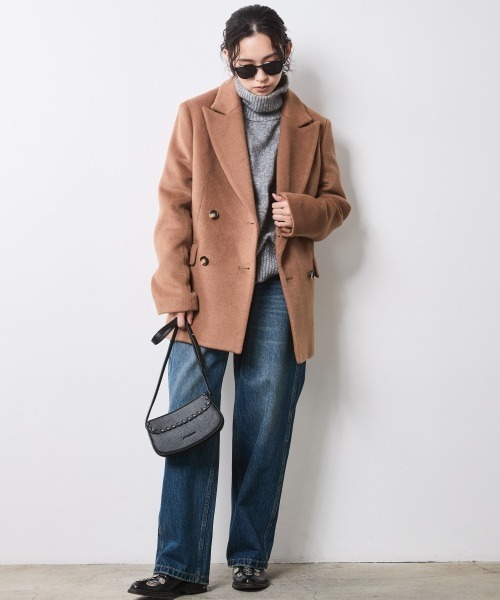 CHIC STYLE（シックスタイル）の「テーラードジャケットコート＜大きいサイズ有＞シックスタイル（テーラードジャケット・レディース・キャメル/ブラック・4L/3L/5L/LL/L/M）」の14枚目の写真