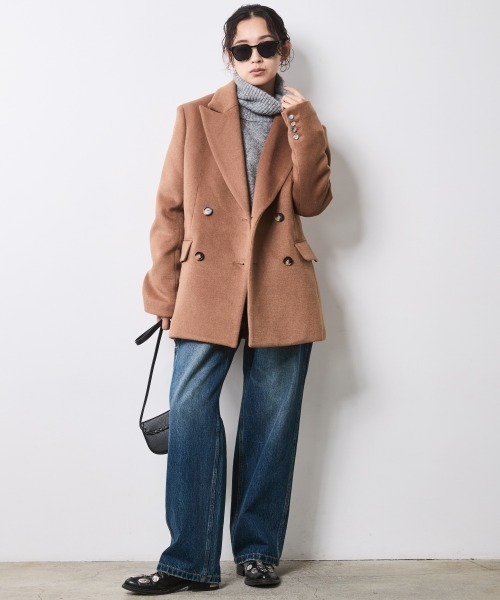 CHIC STYLE（シックスタイル）の「テーラードジャケットコート＜大きいサイズ有＞シックスタイル（テーラードジャケット・レディース・キャメル/ブラック・4L/3L/5L/LL/L/M）」の15枚目の写真