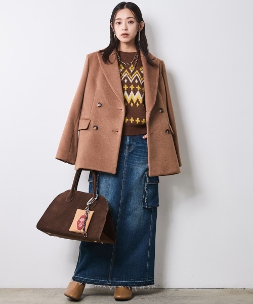 CHIC STYLE（シックスタイル）の「テーラードジャケットコート＜大きいサイズ有＞シックスタイル（テーラードジャケット・レディース・キャメル/ブラック・4L/3L/5L/LL/L/M）」の16枚目の写真