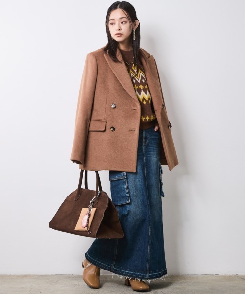 CHIC STYLE（シックスタイル）の「テーラードジャケットコート＜大きいサイズ有＞シックスタイル（テーラードジャケット・レディース・キャメル/ブラック・4L/3L/5L/LL/L/M）」の17枚目の写真