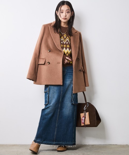 CHIC STYLE（シックスタイル）の「テーラードジャケットコート＜大きいサイズ有＞シックスタイル（テーラードジャケット・レディース・キャメル/ブラック・4L/3L/5L/LL/L/M）」の19枚目の写真