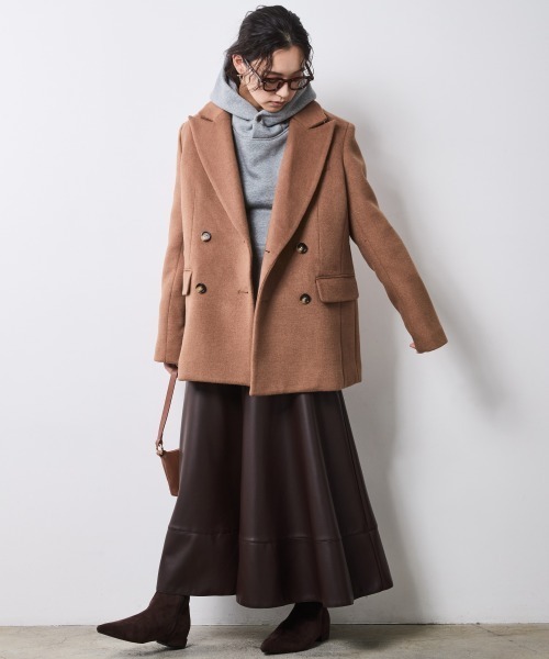 CHIC STYLE（シックスタイル）の「テーラードジャケットコート＜大きいサイズ有＞シックスタイル（テーラードジャケット・レディース・キャメル/ブラック・4L/3L/5L/LL/L/M）」の21枚目の写真