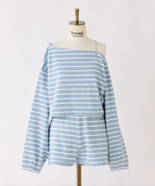 Seemi. byNICECLAUP（ シーミーバイナイスクラップ）の「【Seemi.】ボーダーショートパンツ（その他パンツ・レディース・グレー×ホワイト/ホワイト×ブルー/ホワイト×ブラック・FREE）」の10枚目の写真