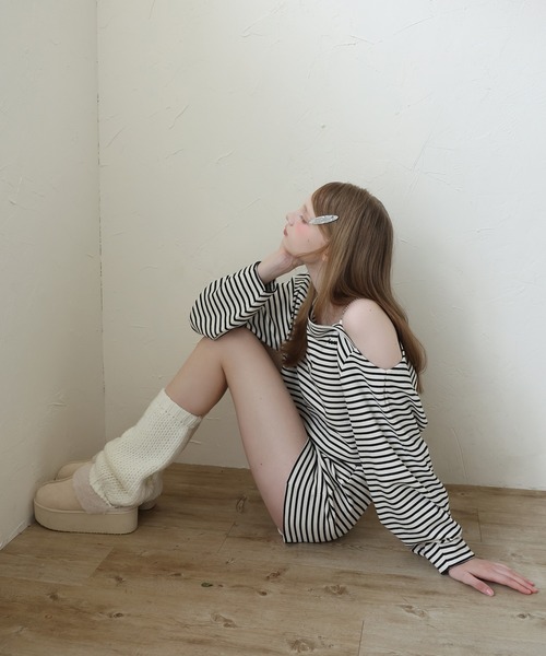 Seemi. byNICECLAUP（ シーミーバイナイスクラップ）の「【Seemi.】ボーダーショートパンツ（その他パンツ・レディース・グレー×ホワイト/ホワイト×ブルー/ホワイト×ブラック・FREE）」の16枚目の写真