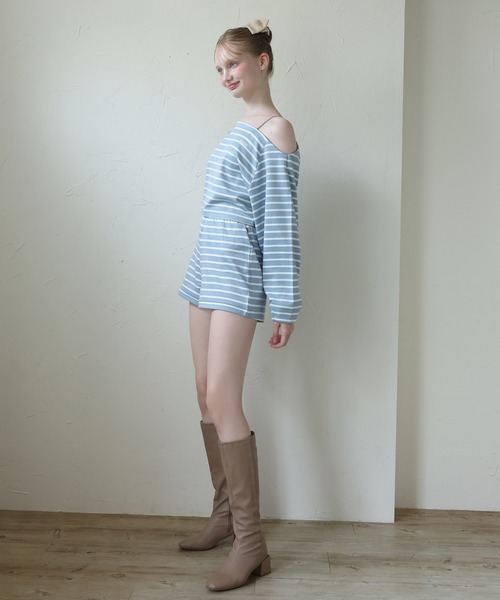 Seemi. byNICECLAUP（ シーミーバイナイスクラップ）の「【Seemi.】ボーダーショートパンツ（その他パンツ・レディース・グレー×ホワイト/ホワイト×ブルー/ホワイト×ブラック・FREE）」の13枚目の写真