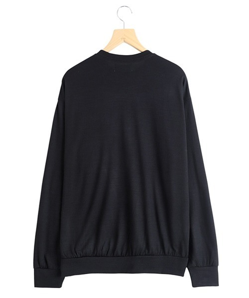marka（マーカ）の「marka / マーカ：CREW NECK -2/72 WOOL SINGLE JERSEY WASHABLE-：M25C21CS02C[COR]（Tシャツ/カットソー・メンズ・ブラック・M/S）」の2枚目の写真