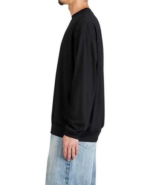 marka（マーカ）の「marka / マーカ：CREW NECK -2/72 WOOL SINGLE JERSEY WASHABLE-：M25C21CS02C[COR]（Tシャツ/カットソー・メンズ・ブラック・M/S）」の6枚目の写真