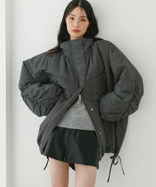 スタンドギャザーミドルブルゾン 593654（ブルゾン）｜Heather（ヘザー