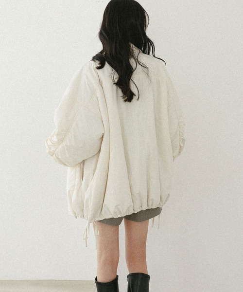 Heather(ヘザー)の「スタンドギャザーミドルブルゾン 593654(ブルゾン・レディース・ブラック系その他/アイボリー/ブラック/ホワイト系その他・FREE)」の10枚目の写真