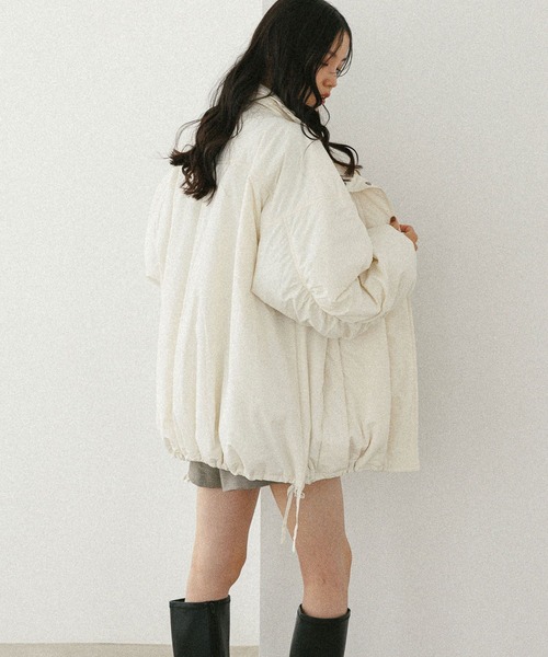 Heather(ヘザー)の「スタンドギャザーミドルブルゾン 593654(ブルゾン・レディース・ブラック系その他/アイボリー/ブラック/ホワイト系その他・FREE)」の11枚目の写真