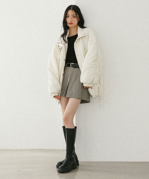 Heather(ヘザー)の「スタンドギャザーミドルブルゾン 593654(ブルゾン・レディース・ブラック系その他/アイボリー/ブラック/ホワイト系その他・FREE)」の14枚目の写真