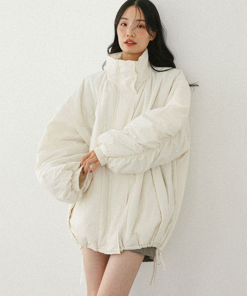 Heather(ヘザー)の「スタンドギャザーミドルブルゾン 593654(ブルゾン・レディース・ブラック系その他/アイボリー/ブラック/ホワイト系その他・FREE)」の16枚目の写真