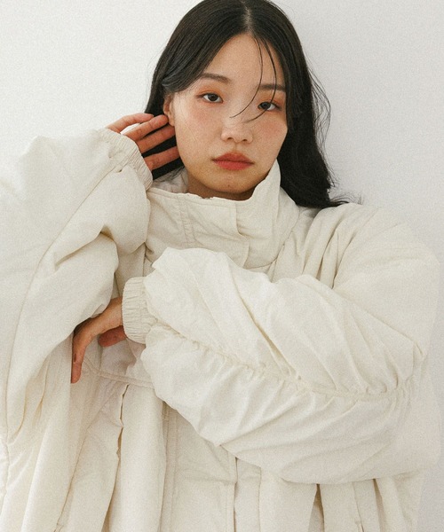 スタンドギャザーミドルブルゾン 593654（ブルゾン）｜Heather（ヘザー