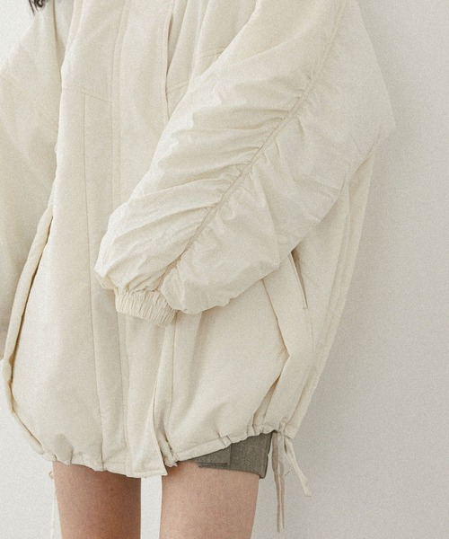 Heather(ヘザー)の「スタンドギャザーミドルブルゾン 593654(ブルゾン・レディース・ブラック系その他/アイボリー/ブラック/ホワイト系その他・FREE)」の19枚目の写真