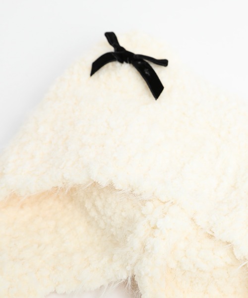 URBAN CHERRY（アーバンチェリー）の「猫耳リボンファーキャップ（ニットキャップ/ビーニー・キッズ・ホワイト/ピンク・FREE）」の18枚目の写真