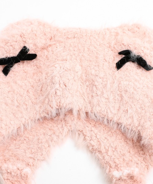 URBAN CHERRY（アーバンチェリー）の「猫耳リボンファーキャップ（ニットキャップ/ビーニー・キッズ・ホワイト/ピンク・FREE）」の22枚目の写真