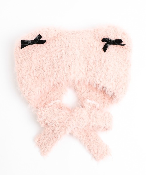 URBAN CHERRY（アーバンチェリー）の「猫耳リボンファーキャップ（ニットキャップ/ビーニー・キッズ・ホワイト/ピンク・FREE）」の16枚目の写真