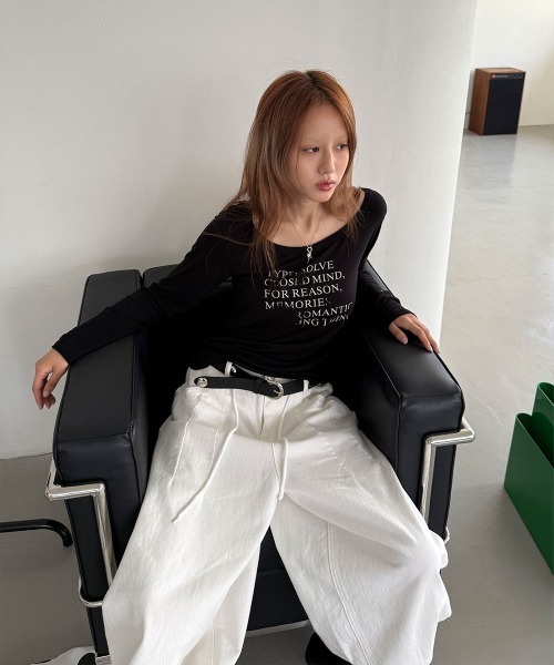 4INT.(フォイント)の「カーペンター バルーン コットン ストリング ワイド パンツ(その他パンツ・レディース・ホワイト/ブラック/カーキ・S/M/L)」の7枚目の写真