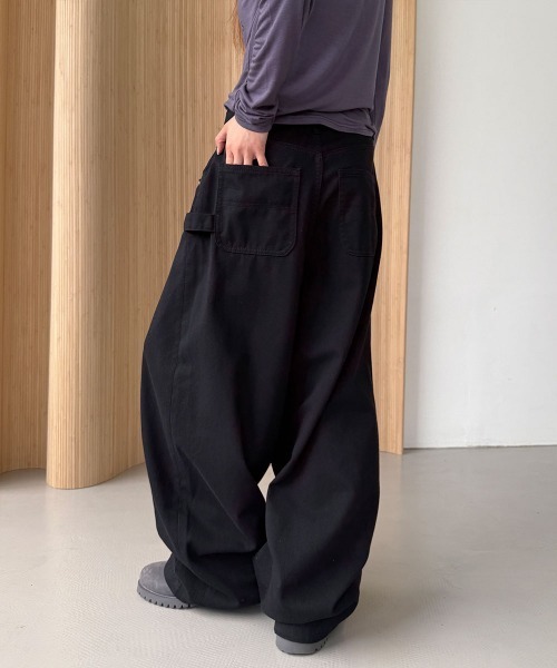 4INT.(フォイント)の「カーペンター バルーン コットン ストリング ワイド パンツ(その他パンツ・レディース・ホワイト/ブラック/カーキ・S/M/L)」の15枚目の写真